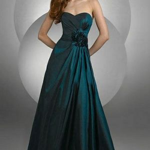 Bari Jay Taffeta Dress with Swirl Rosette 421